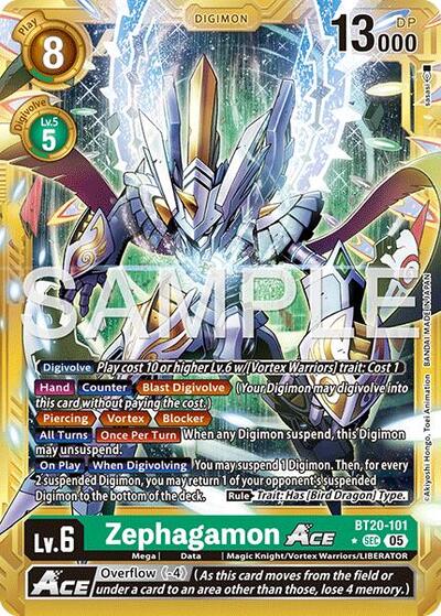 Zephagamon ACE (Gold Border) - Advanced Booster Digimon Generation Digimon spoiler
