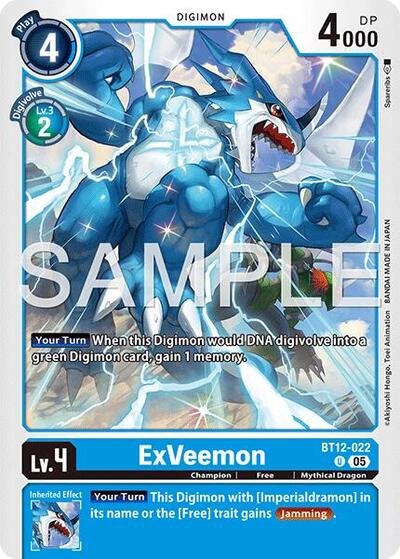 ExVeemon - BT12-022 (Reprint) - Advanced Booster Digimon Generation Digimon spoiler