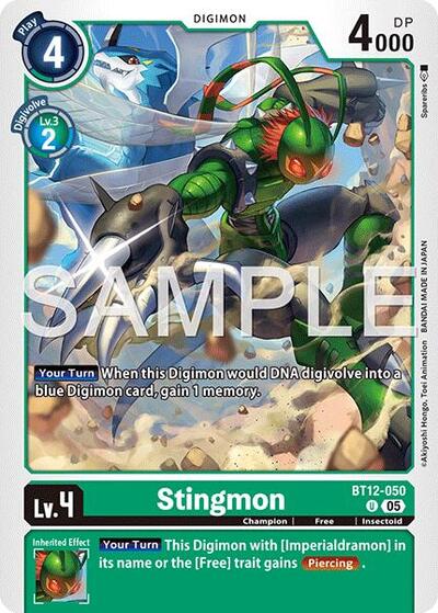 Stingmon - BT12-050 (Reprint) - Advanced Booster Digimon Generation Digimon spoiler