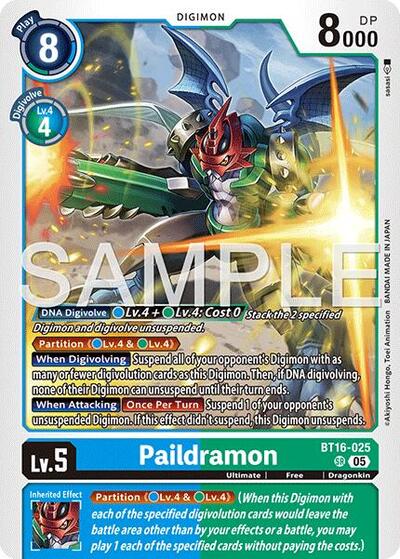 Paildramon - BT16-025 (Reprint) - Advanced Booster Digimon Generation Digimon spoiler