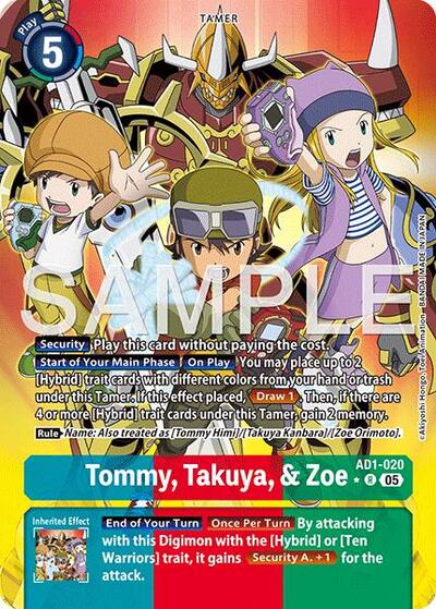 Tommy, Takuya, & Zoe (Alternate Art) - Advanced Booster Digimon Generation Digimon spoiler