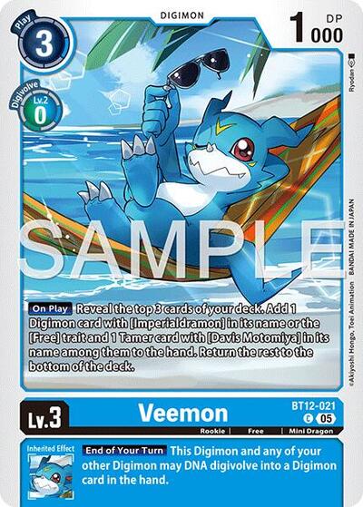 Veemon - BT12-021 (Reprint) - Advanced Booster Digimon Generation Digimon spoiler