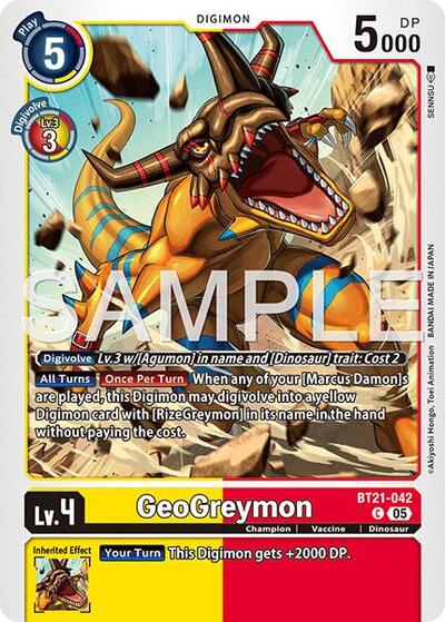 GeoGreymon - BT21-042 (Reprint) - Advanced Booster Digimon Generation Digimon spoiler
