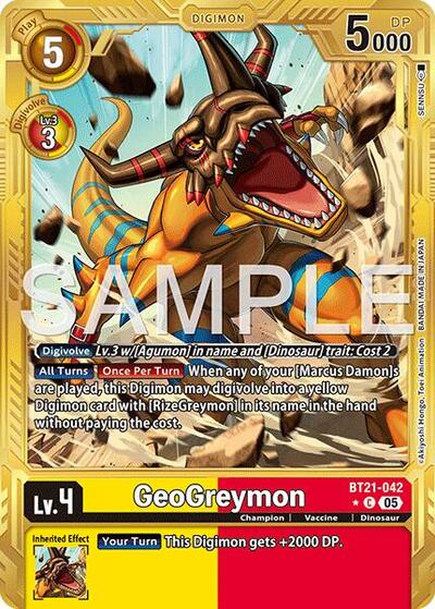 GeoGreymon - BT21-042 (Gold Border) - Advanced Booster Digimon Generation Digimon spoiler
