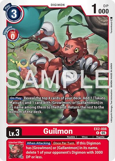 Guilmon - EX2-008 (Reprint) - Advanced Booster Digimon Generation Digimon spoiler