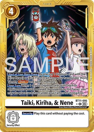 Taiki, Kiriha, & Nene (Gold Border) - Advanced Booster Digimon Generation Digimon spoiler