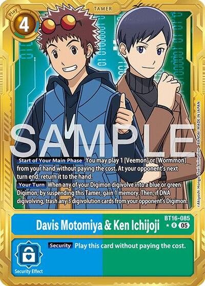 Davis Motomiya & Ken Ichijoji (Gold Border) - Advanced Booster Digimon Generation Digimon spoiler