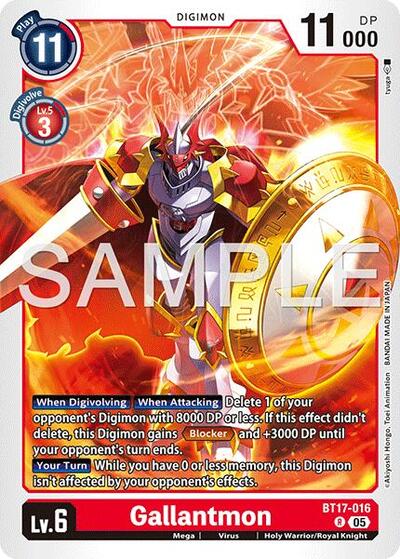 Gallantmon - BT17-016 (Reprint) - Advanced Booster Digimon Generation Digimon spoiler
