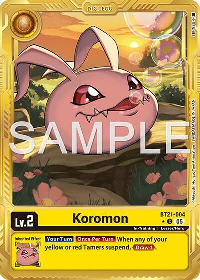 Koromon - BT21-004 (Gold Border) - Advanced Booster Digimon Generation Digimon spoiler