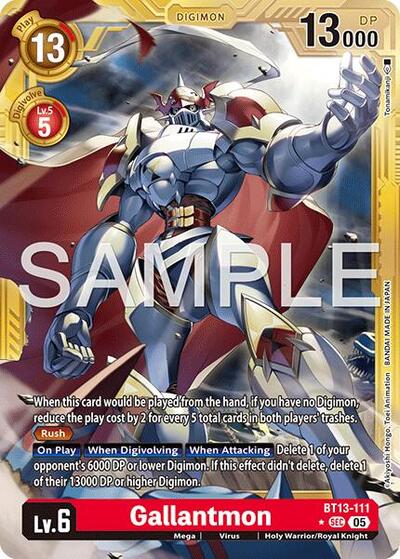 Gallantmon - BT13-111 (Gold Border) - Advanced Booster Digimon Generation Digimon spoiler