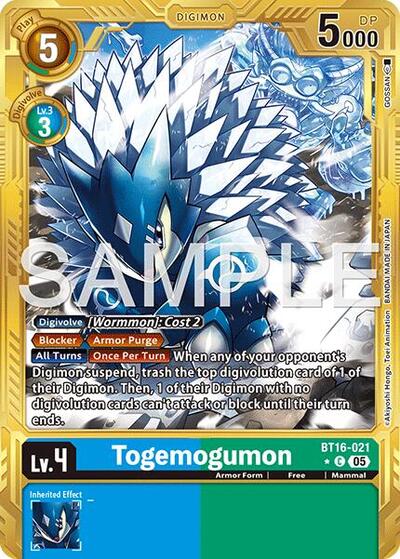 Togemogumon (Gold Border) - Advanced Booster Digimon Generation Digimon spoiler