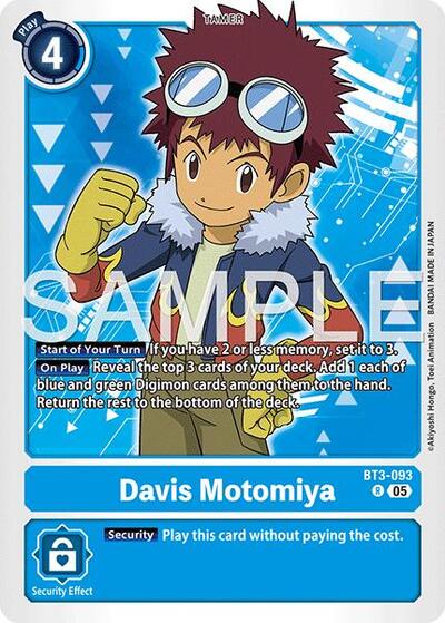 Davis Motomiya (Reprint) - Advanced Booster Digimon Generation Digimon spoiler