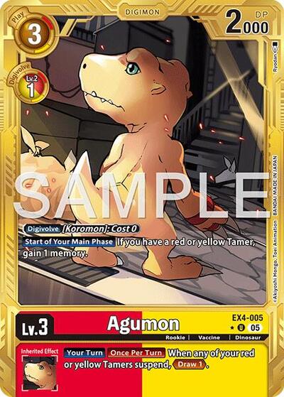 Agumon - EX4-005 (Gold Border) - Advanced Booster Digimon Generation Digimon spoiler
