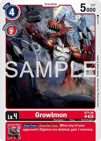 Growlmon - ST7-05 (Reprint) - Advanced Booster Digimon Generation Digimon spoiler