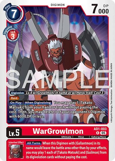 WarGrowlmon - AD1-003 - Advanced Booster Digimon Generation Digimon spoiler