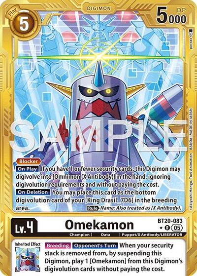 Omekamon - BT20-083 (Gold Border) - Advanced Booster Digimon Generation Digimon spoiler