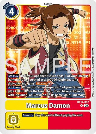 Marcus Damon - BT17-087 (Reprint) - Advanced Booster Digimon Generation Digimon spoiler