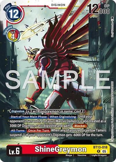 ShineGreymon - BT13-018 (Reprint) - Advanced Booster Digimon Generation Digimon spoiler