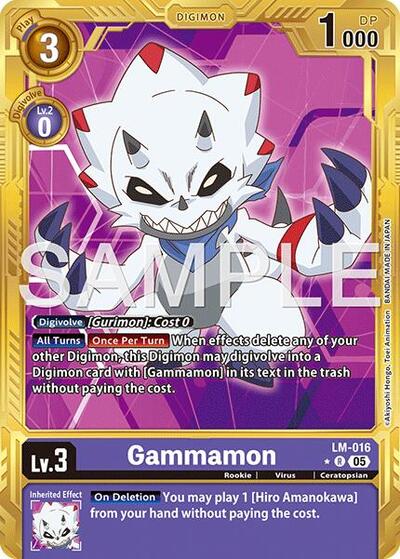 Gammamon - LM-016 (Gold Border) - Advanced Booster Digimon Generation Digimon spoiler