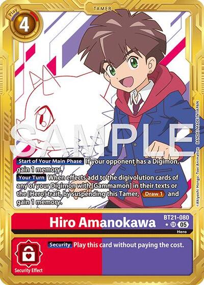 Hiro Amanokawa - BT21-080 (Gold Border) - Advanced Booster Digimon Generation Digimon spoiler