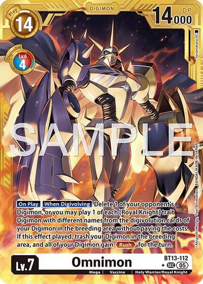 Omnimon - BT13-112 (Gold Border) - Advanced Booster Digimon Generation Digimon spoiler