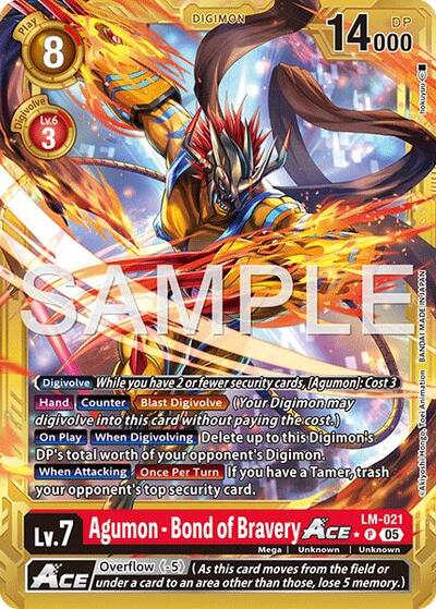 Agumon - Bond of Bravery ACE (Gold Border) - Advanced Booster Digimon Generation Digimon spoiler