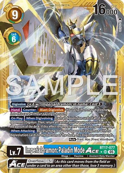Imperialdramon: Paladin Mode ACE (Gold Border) - Advanced Booster Digimon Generation Digimon spoiler