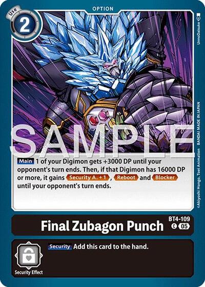 Final Zubagon Punch (Reprint) - Advanced Booster Digimon Generation Digimon spoiler
