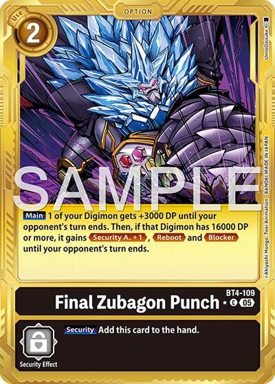 Final Zubagon Punch (Gold Border) - Advanced Booster Digimon Generation Digimon spoiler