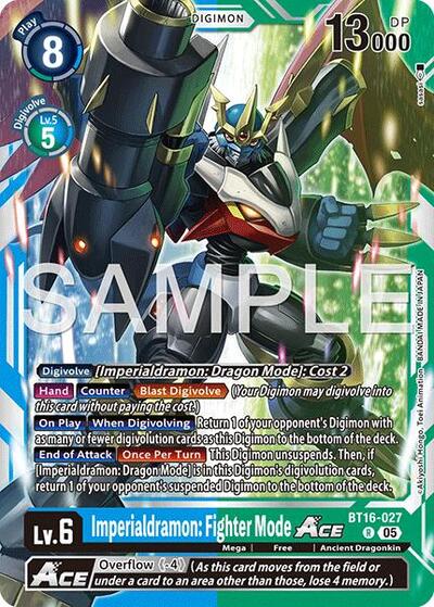 Imperialdramon: Fighter Mode ACE - BT16-027 (Reprint) - Advanced Booster Digimon Generation Digimon spoiler
