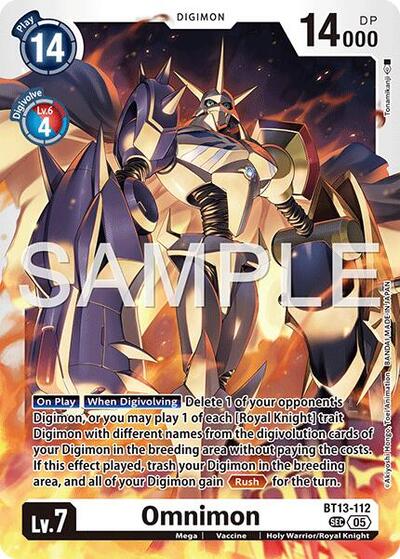 Omnimon - BT13-112 (Reprint) - Advanced Booster Digimon Generation Digimon spoiler