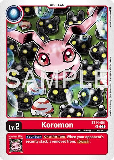 Koromon - BT14-001 (Reprint) - Advanced Booster Digimon Generation Digimon spoiler