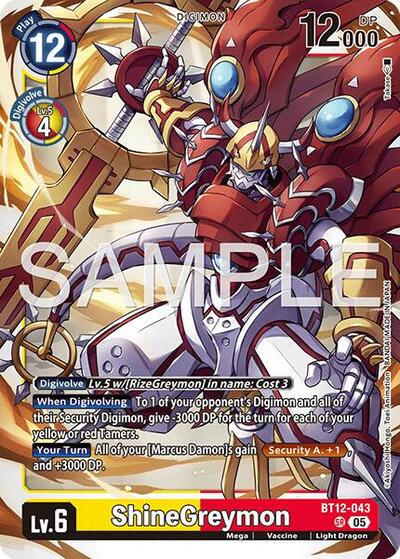 ShineGreymon - BT12-043 (Reprint) - Advanced Booster Digimon Generation Digimon spoiler