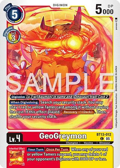 Geogreymon - BT13-012 (Reprint) - Advanced Booster Digimon Generation Digimon spoiler