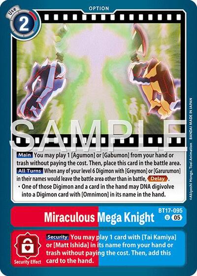 Miraculous Mega Knight (Reprint) - Advanced Booster Digimon Generation Digimon spoiler