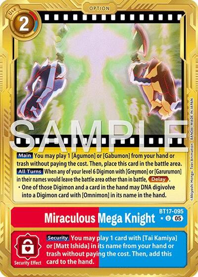 Miraculous Mega Knight (Gold Border) - Advanced Booster Digimon Generation Digimon spoiler