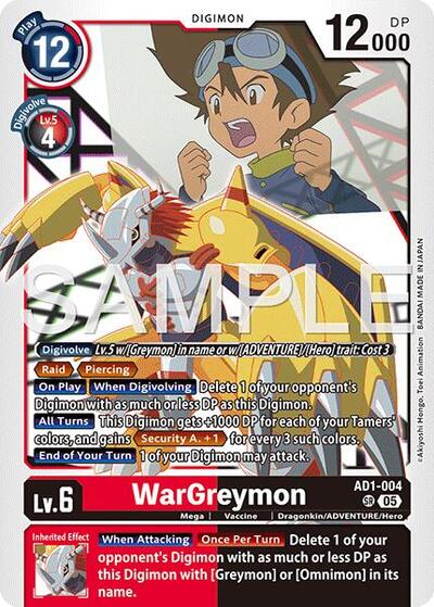 WarGreymon - AD1-004 - Advanced Booster Digimon Generation Digimon spoiler
