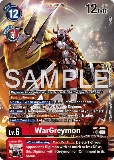 WarGreymon - AD1-004 (Alternate Art) - Advanced Booster Digimon Generation Digimon spoiler