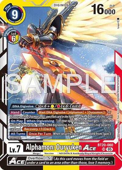 Alphamon: Ouryuken ACE (Reprint) - Advanced Booster Digimon Generation Digimon spoiler