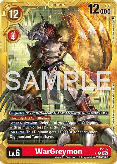 WarGreymon - P-182 (Gold Border) - Advanced Booster Digimon Generation Digimon spoiler