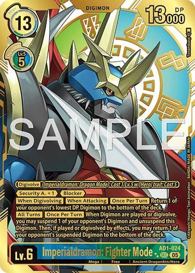 Imperialdramon: Fighter Mode - AD1-024 (Rare Pull) - Advanced Booster Digimon Generation Digimon spoiler