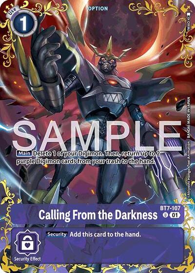 Calling From the Darkness - BT7-107 (Alternate Art) - Dual Revolution Digimon spoiler
