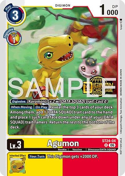 Agumon (Welcome Tamers Pack Vol.2) - Starter Deck 24: Data Squad Release Event Cards Digimon spoiler