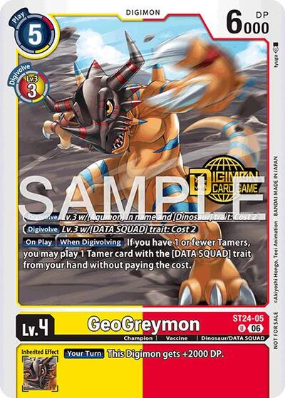 GeoGreymon (Welcome Tamers Pack Vol.2) - Starter Deck 24: Data Squad Release Event Cards Digimon spoiler