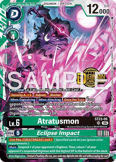 Atratusmon // Eclipse Impact (Welcome Tamers Pack Vol.2) - Starter Deck 23: Beatbreak Release Event Cards Digimon spoiler