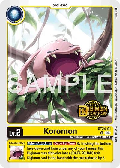 Koromon (Welcome Tamers Pack Vol.2) - Starter Deck 24: Data Squad Release Event Cards Digimon spoiler