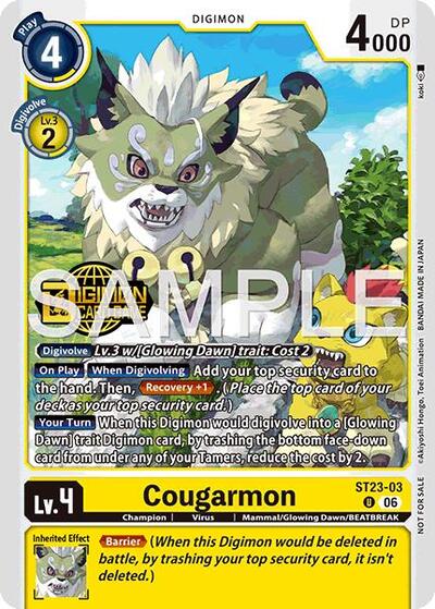 Cougarmon (Welcome Tamers Pack Vol.2) - Starter Deck 23: Beatbreak Release Event Cards Digimon spoiler