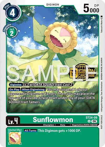 Sunflowmon (Welcome Tamers Pack Vol.2) - Starter Deck 24: Data Squad Release Event Cards Digimon spoiler
