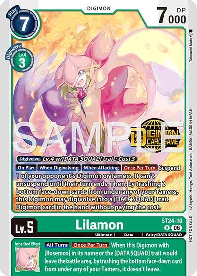 Lilamon (Welcome Tamers Pack Vol.2) - Starter Deck 24: Data Squad Release Event Cards Digimon spoiler