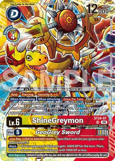 ShineGreymon // GeoGrey Sword (Dual Revolution Release Event Participant) - Dual Revolution Release Event Cards Digimon spoiler